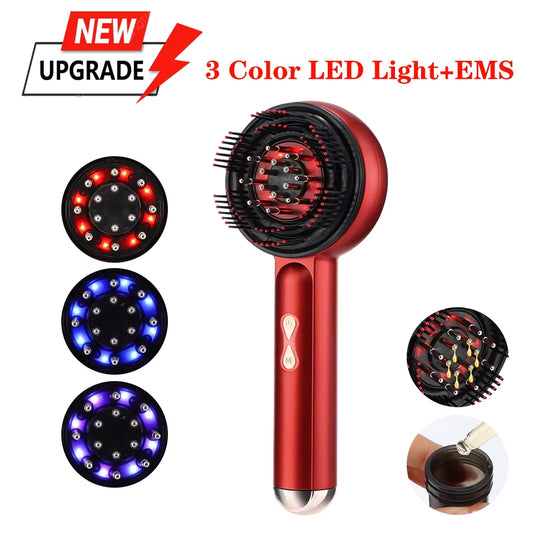 3 Modes Electric Massage Comb Portable Red Light Laser Comb for Hair Follicle Hair Follicles on the Head Essence Oil Applicator